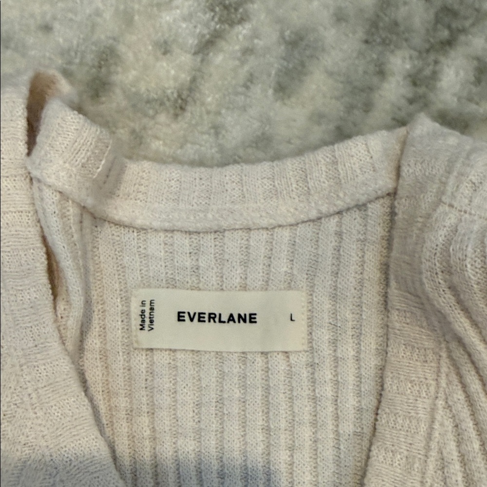 Everlane Elegant Cream Ribbed Dress size large like new! Never worn! - Picture 6 of 6